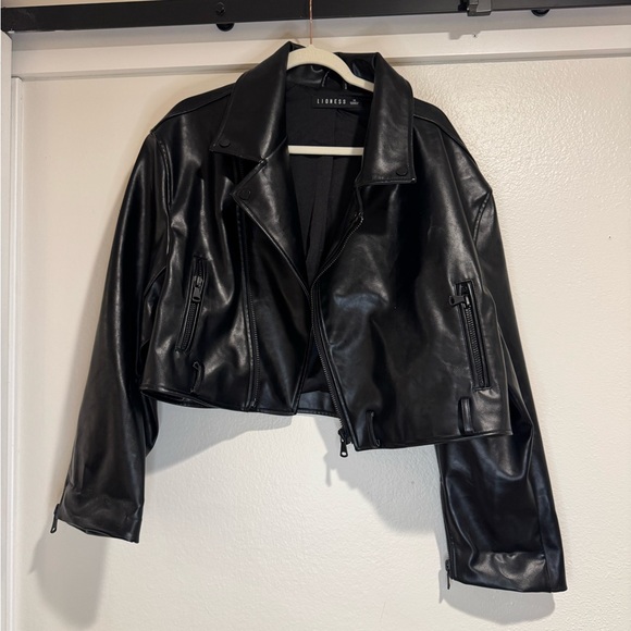 Lioness Staten Island Jacket Black | PU Leather | Womens M - Picture 8 of 10